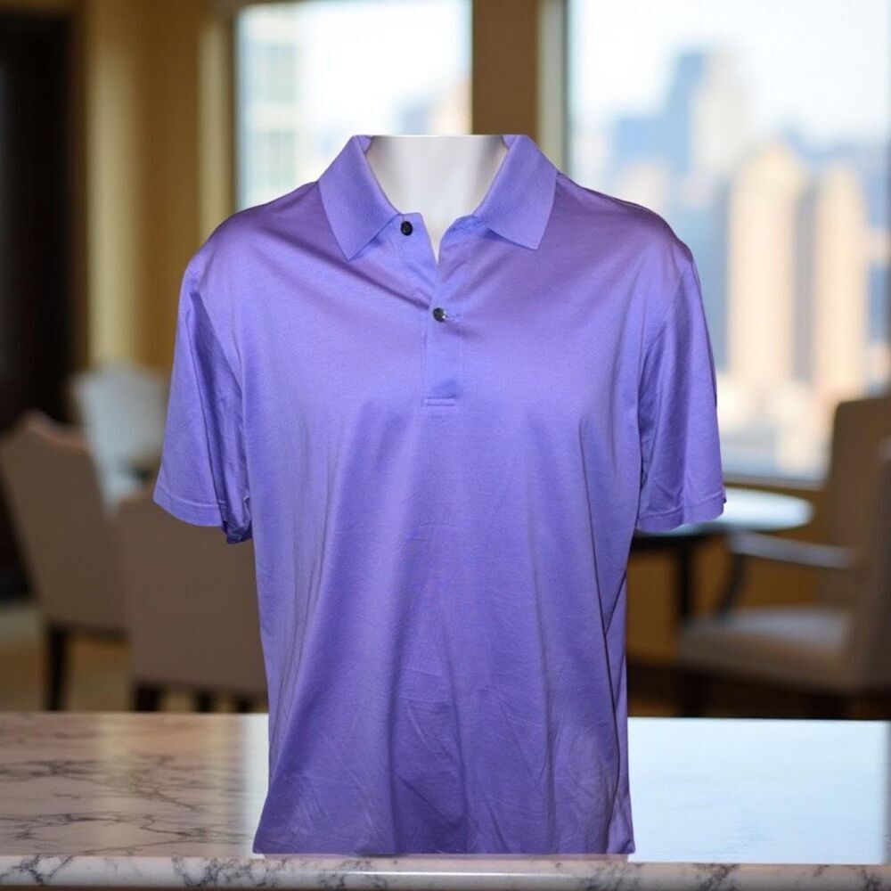 NWOT J Hilburn Slim Fit Lavender Short Sleeve Polo Size XLT #49
